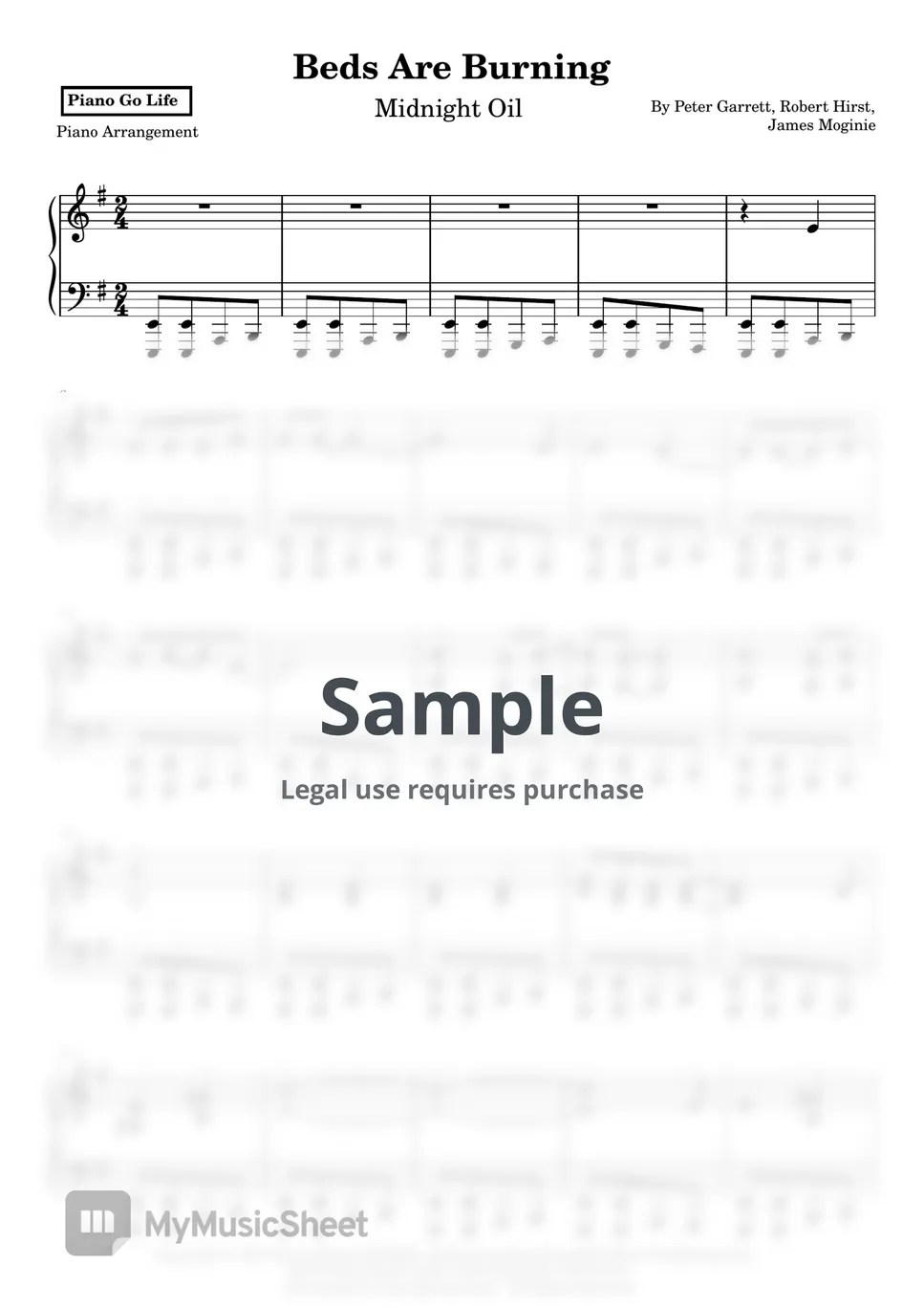 Midnight Oil Beds Are Burning Sheets by Piano Go Life