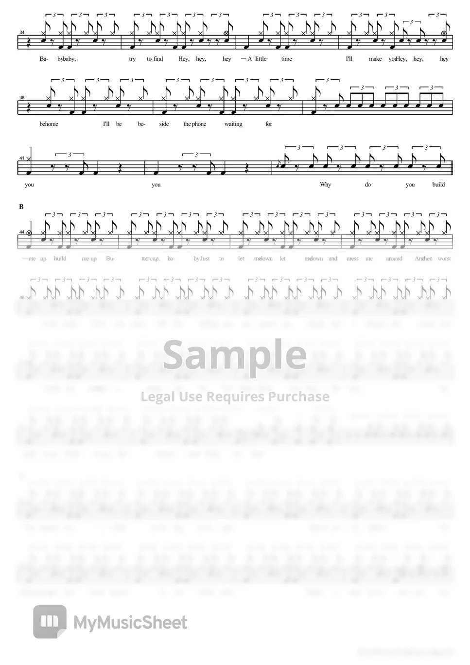 The Foundations Build Me Up Buttercup 악보 by COPYDRUM