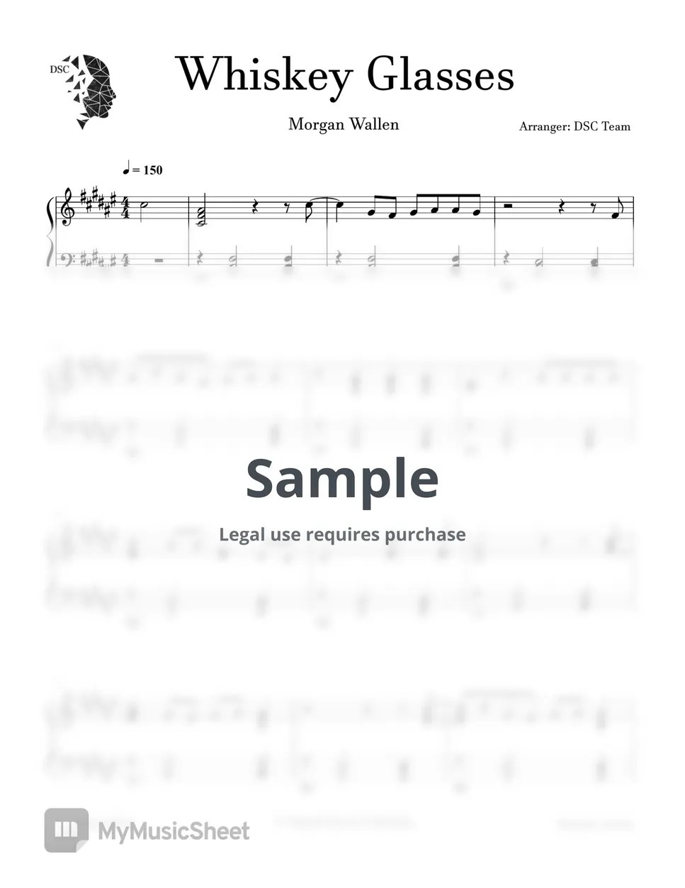 Wallen Whiskey Glasses Sheets by Digital Scores Collection