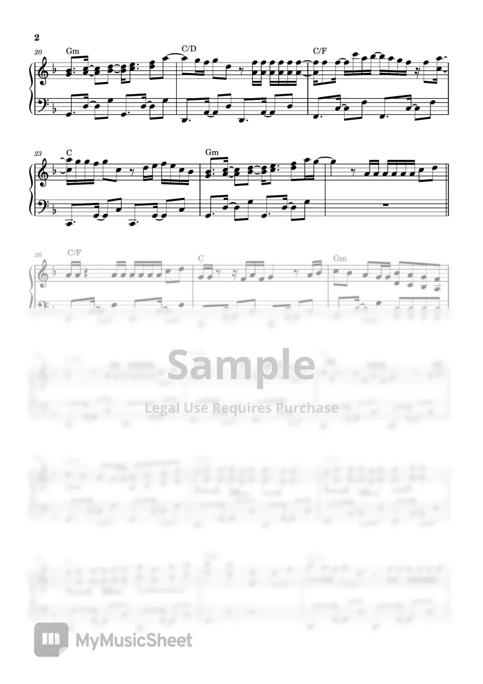 Charlie Puth Light Switch (쉬운Fkey) Sheets by 피아노클라우드(piano cloud)