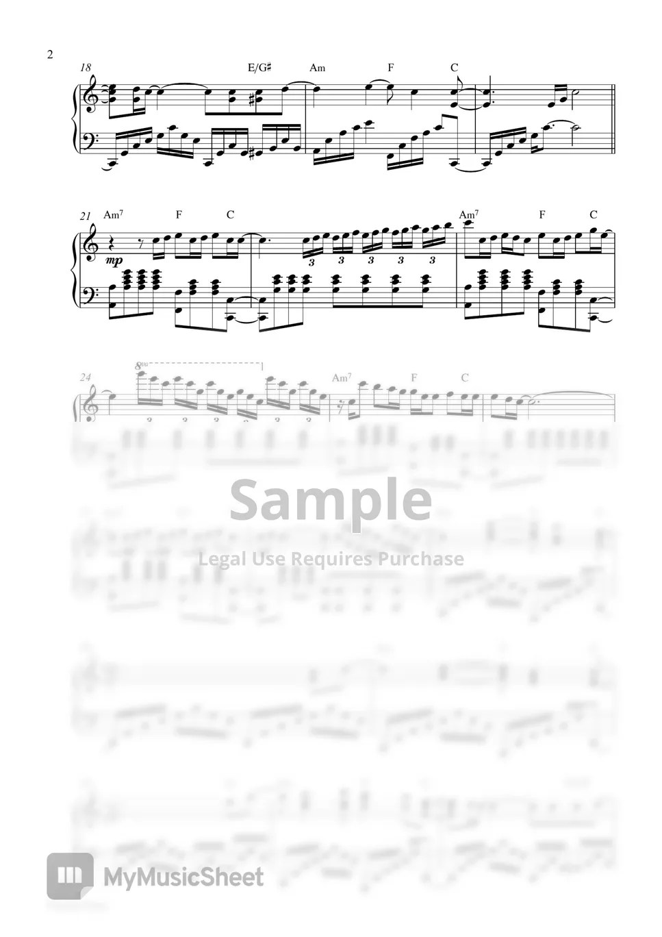Sam Smith Stay With Me (Piano Sheet) Notenblatt by Pianella Piano