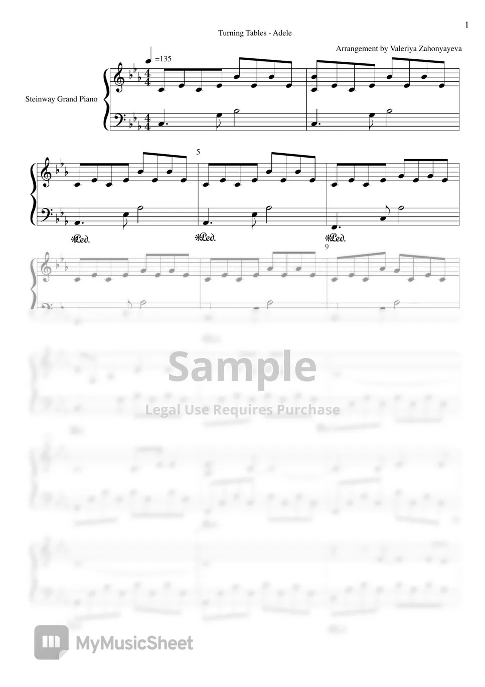 Adele Turning tables 악보 by Valeriya Zahonyayeva