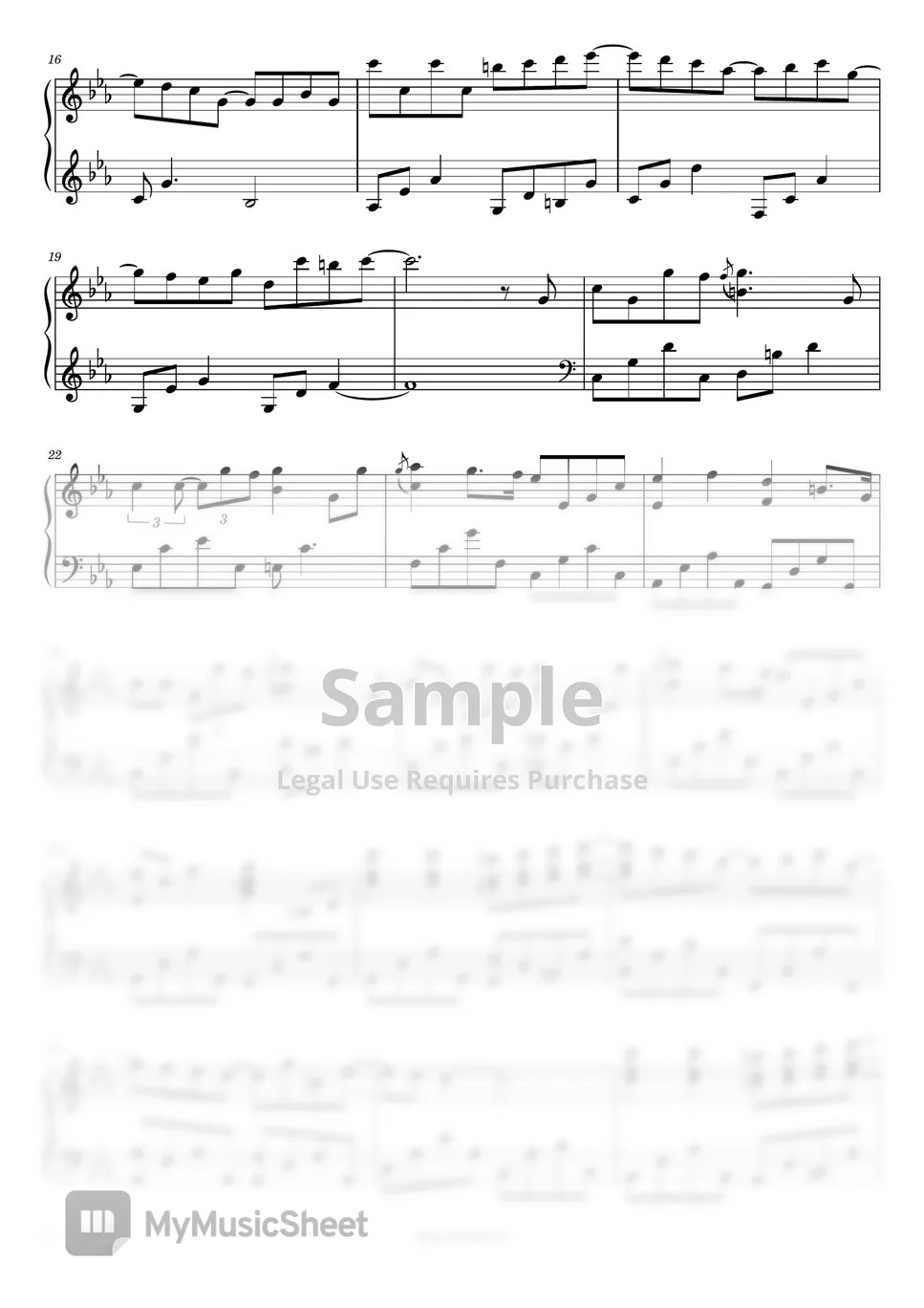 YRM When the love falls Sheets by Piano Suit