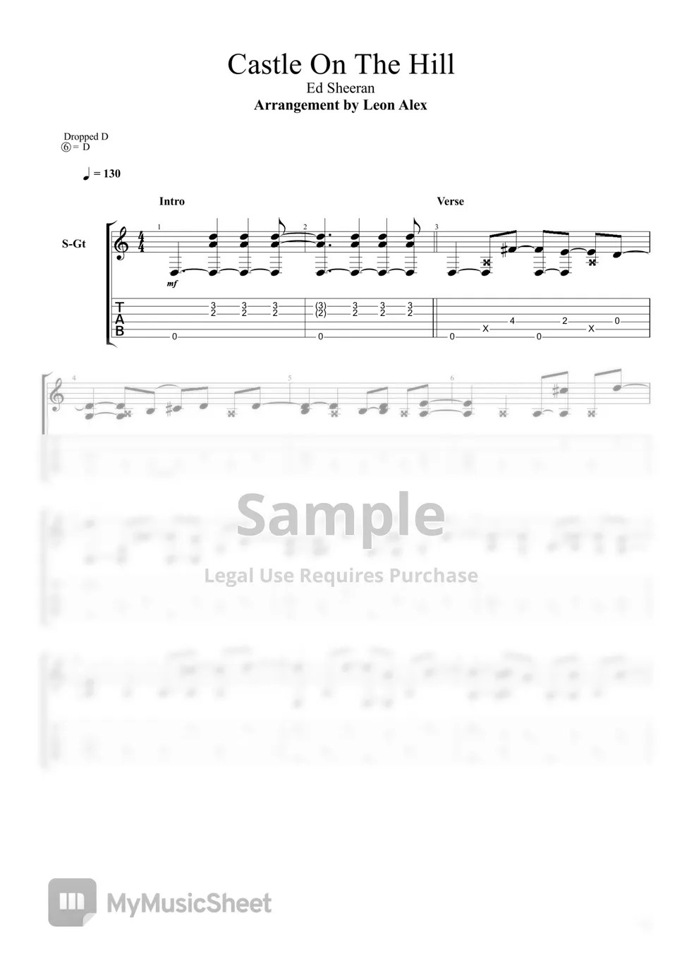 Ed Sheeran Castle On The Hill (Guitar) 악보 by Leon Alex