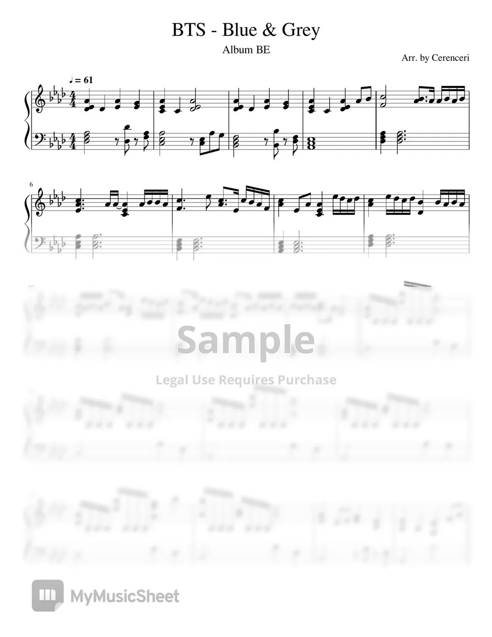 BTS Blue & Grey (Album BE) Sheets by Cerenceri