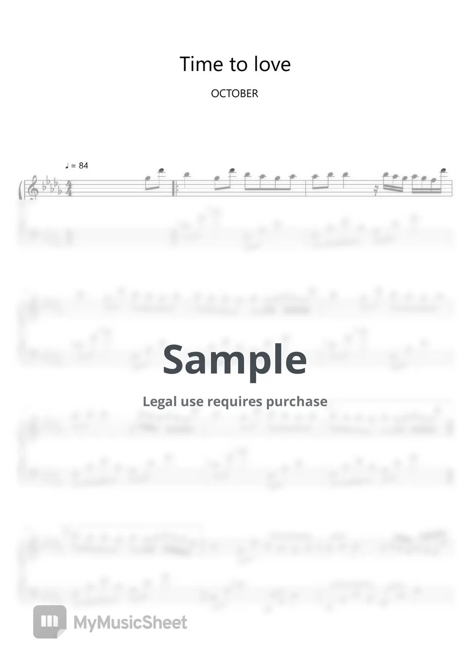 악토버 (OCTOBER) Time to love (Sheet Music, MIDI,) แผ่น by sayu