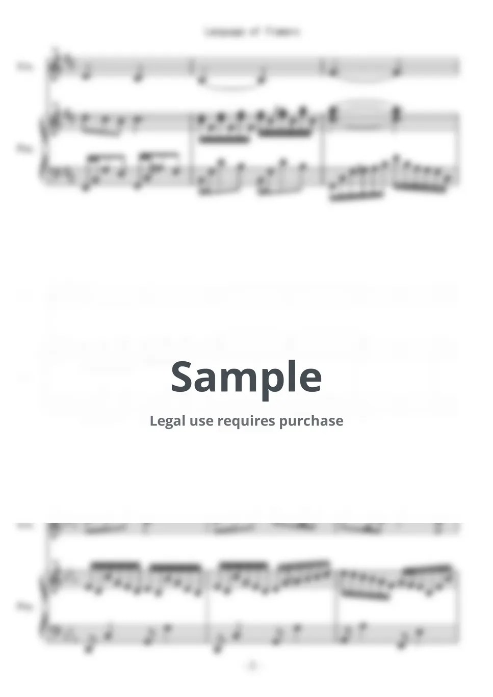 Mayumi Kato Language of Flowers (piano violin duo) 악보