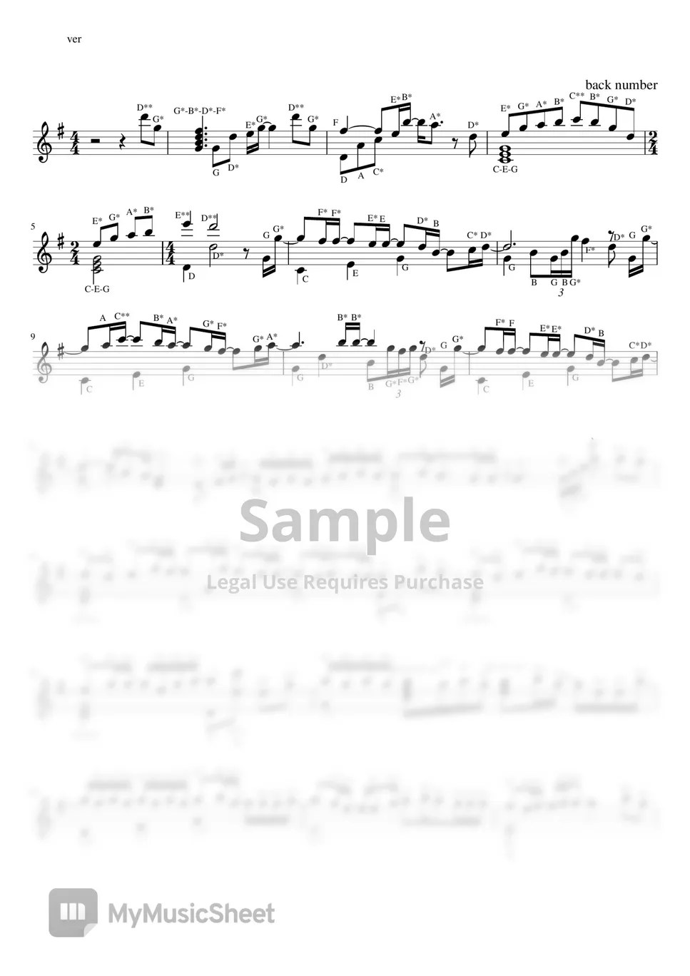 back number Christmas song(letter version) Sheets by Misa