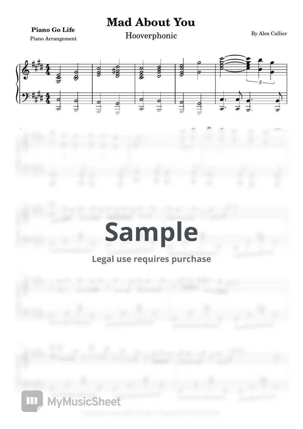 Hooverphonic Mad About You Sheets by Piano Go Life