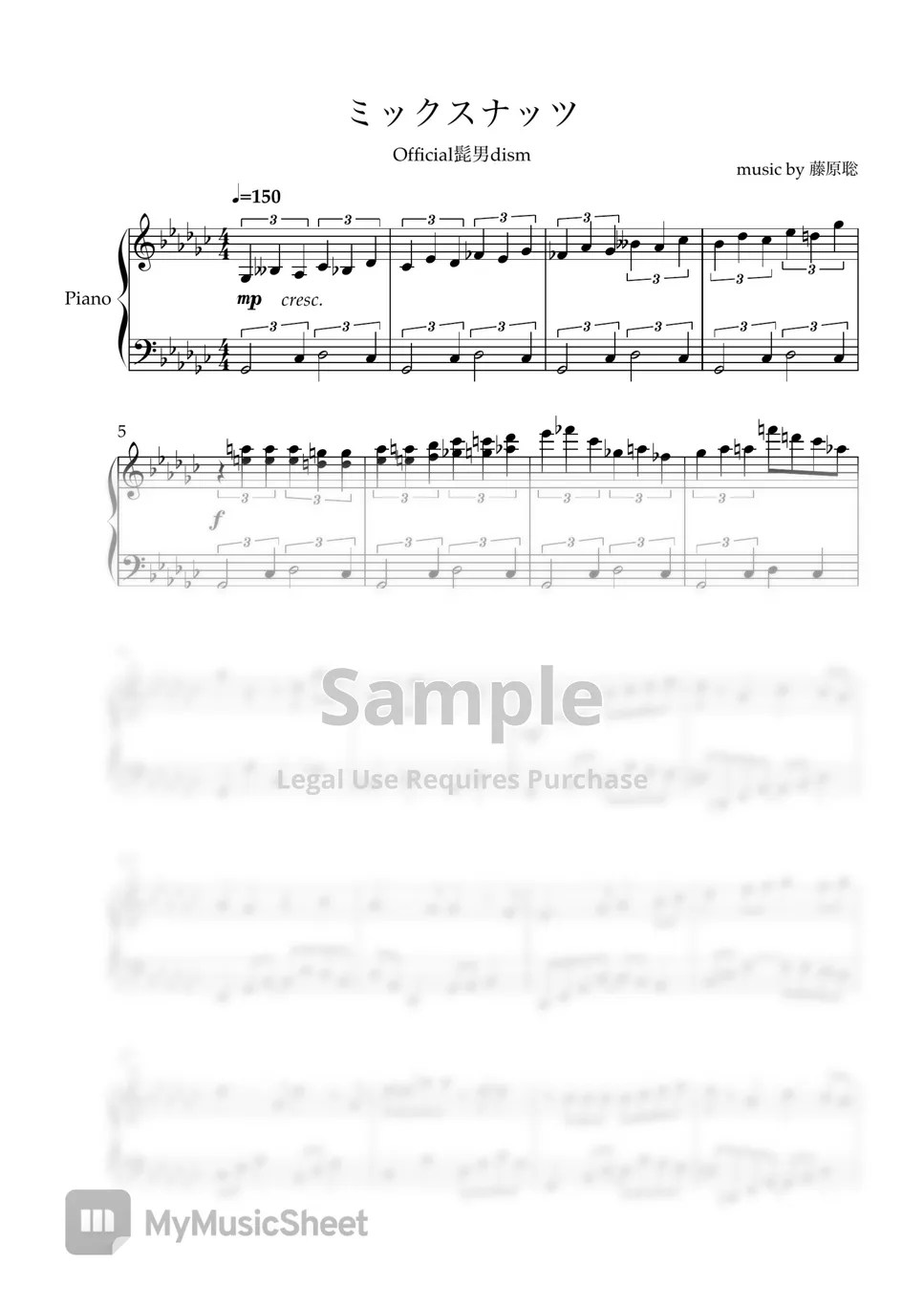 Official Higedan Dism Mixed Nuts (Spy x Family OP) Partitura by tai's