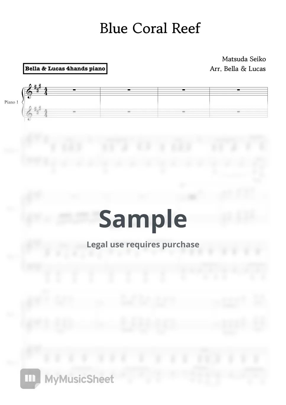 Matsuda Seiko Blue Coral Reef Sheets by BELLA&LUCAS