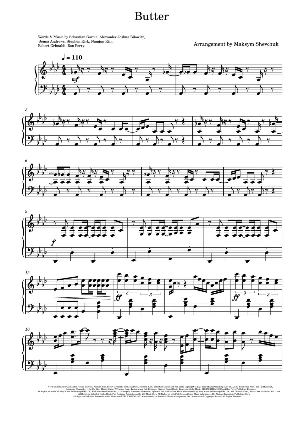 BTS Butter Sheets by Maksym Shevchuk