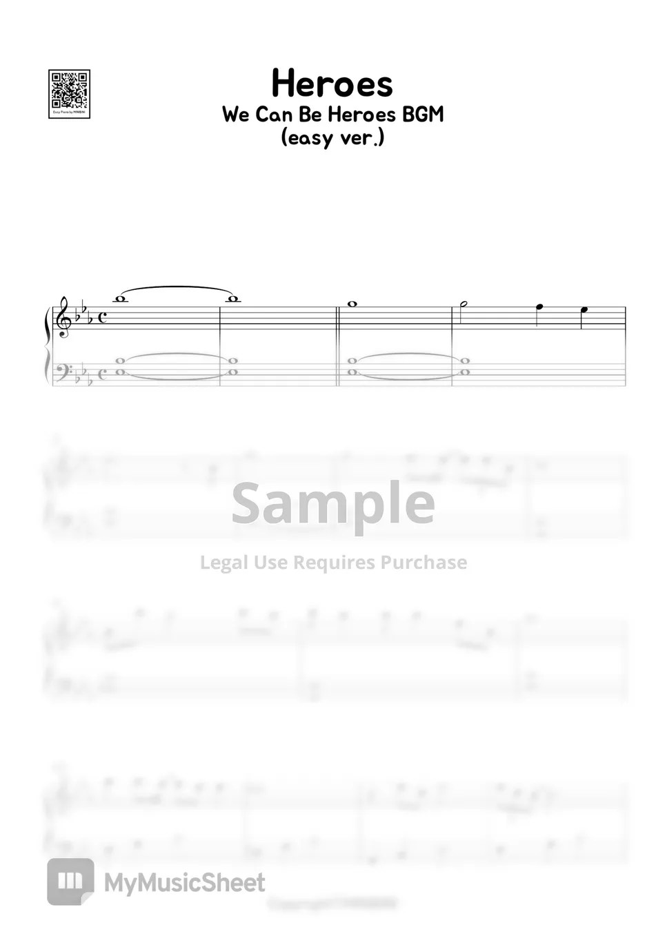 Heroes Song [We Can Be Heroes OST Netflix ] (Easy Version) 악보 by