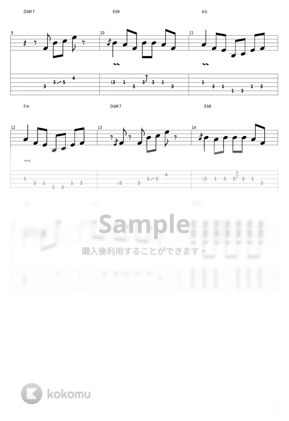 Yot Club Comfort Zone タブ + 五線譜 by guitar cover with tab