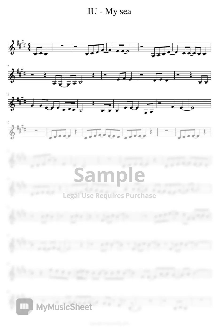 IU My sea (Cello Part) Sheets by Tomo & Jule