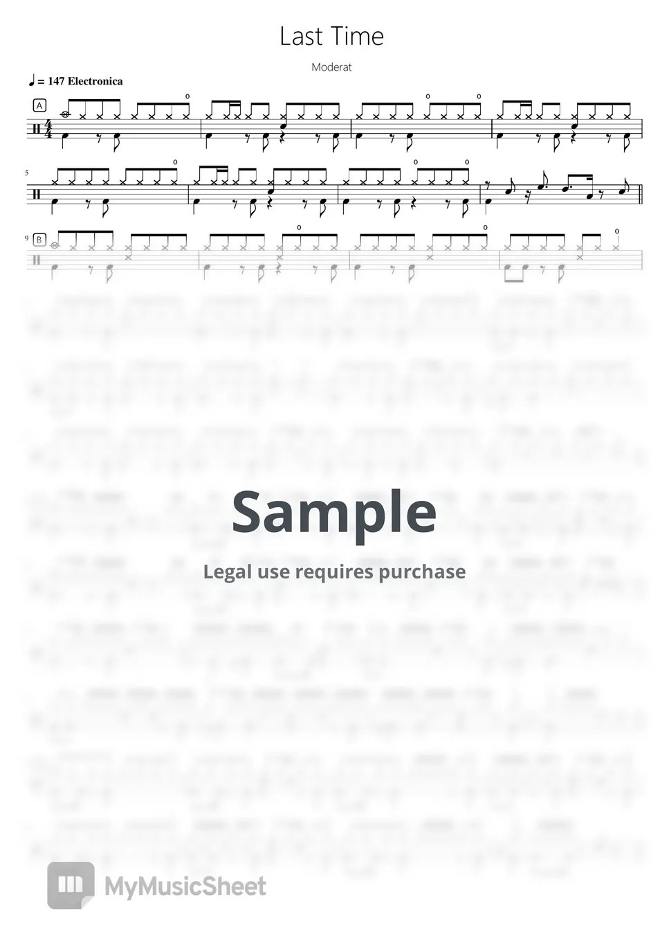 Moderat Last Time【Rock school Lv8】 Sheets by 看哦爱随风