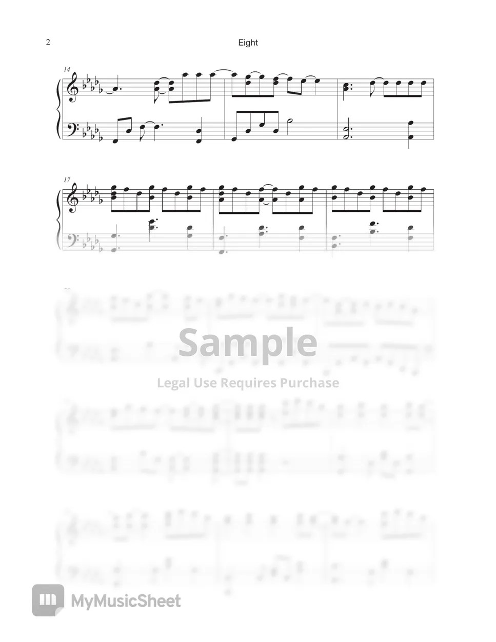 IU(아이유) Eight(에잇) (Prod.&Feat. SUGA of BTS) 악보 by Tully Piano