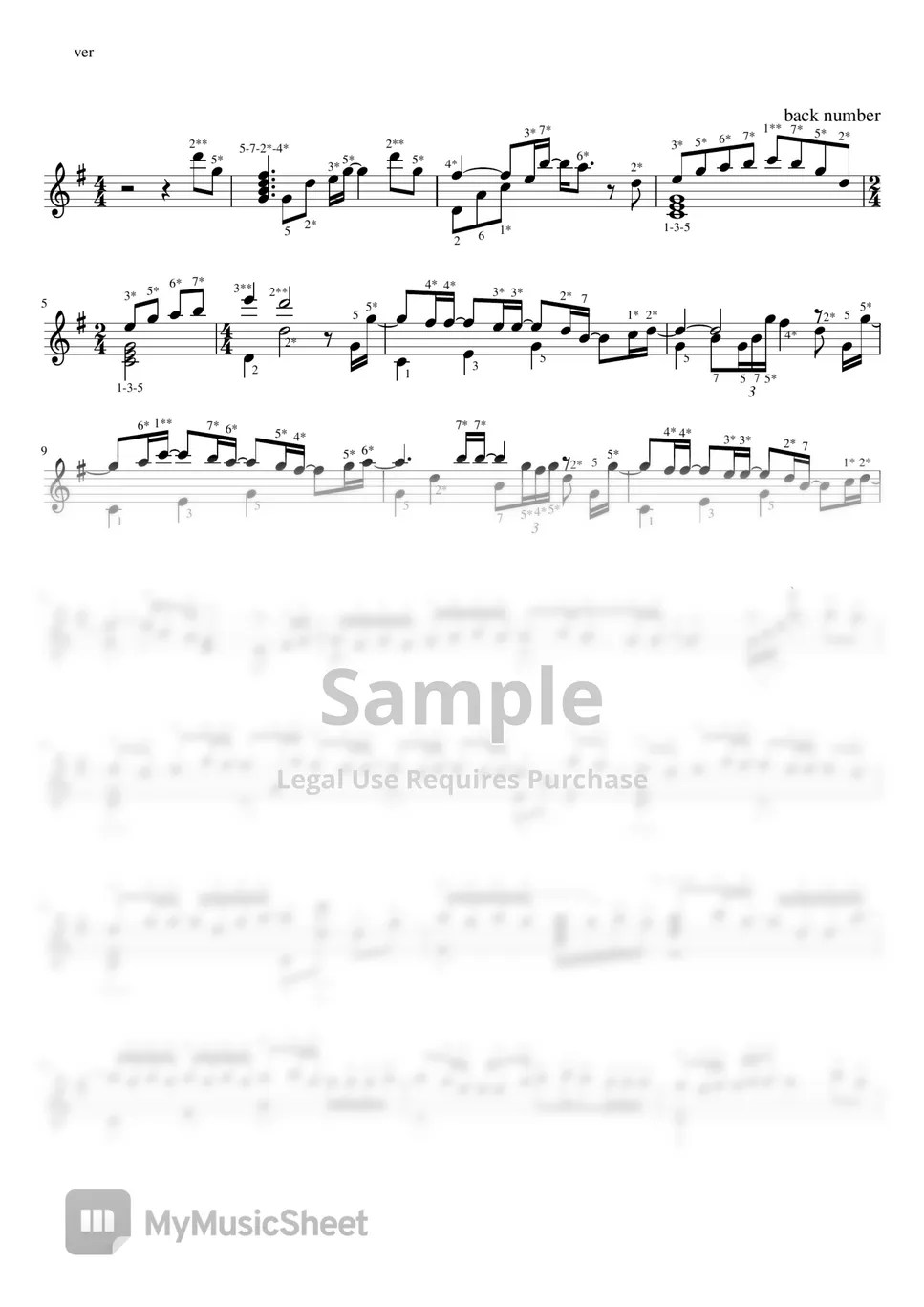 back number Christmas song(number version) Sheets by Misa
