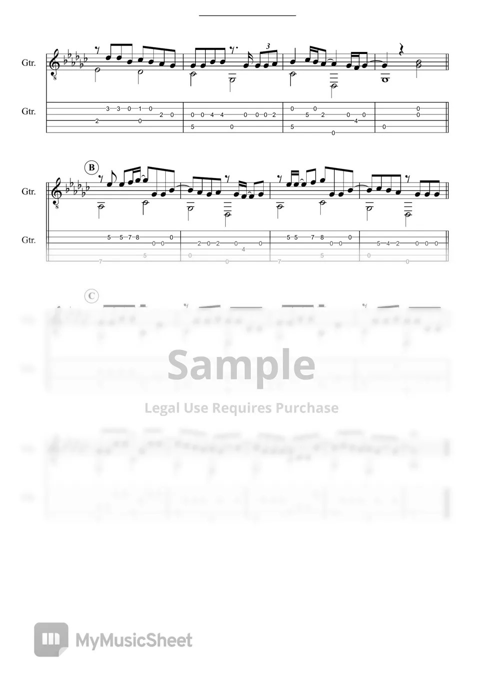 Ed Sheeran Supermarket Flowers (Easy ver.) Tab + 1staff by Takajoe