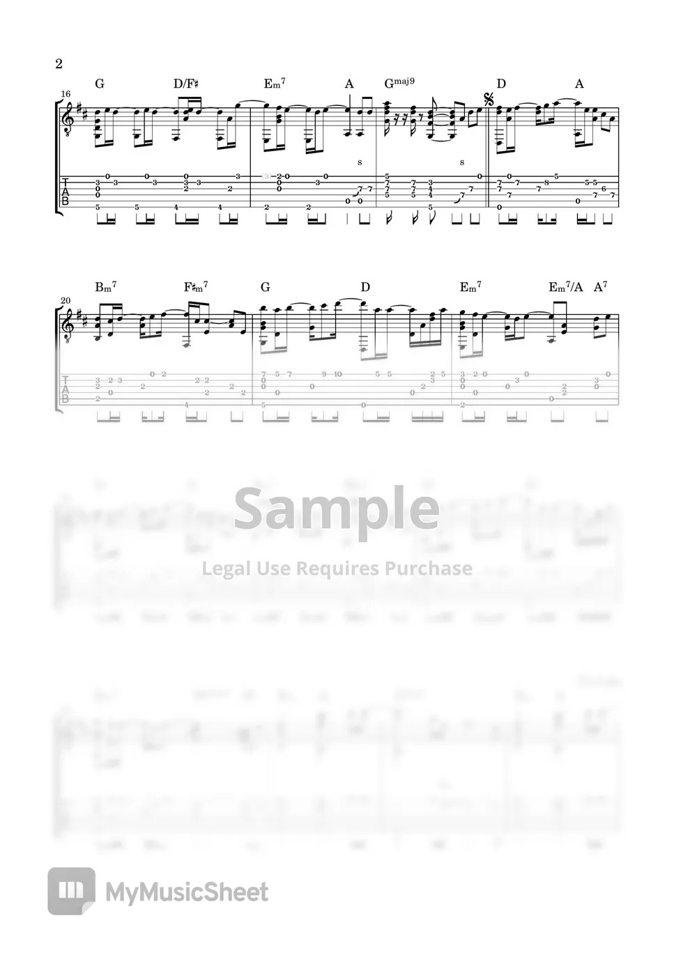 福山雅治 Squall (Guitar/TAB) แทป + บรรทัด 5 เส้น 1 ชุด by Satomi Inoue