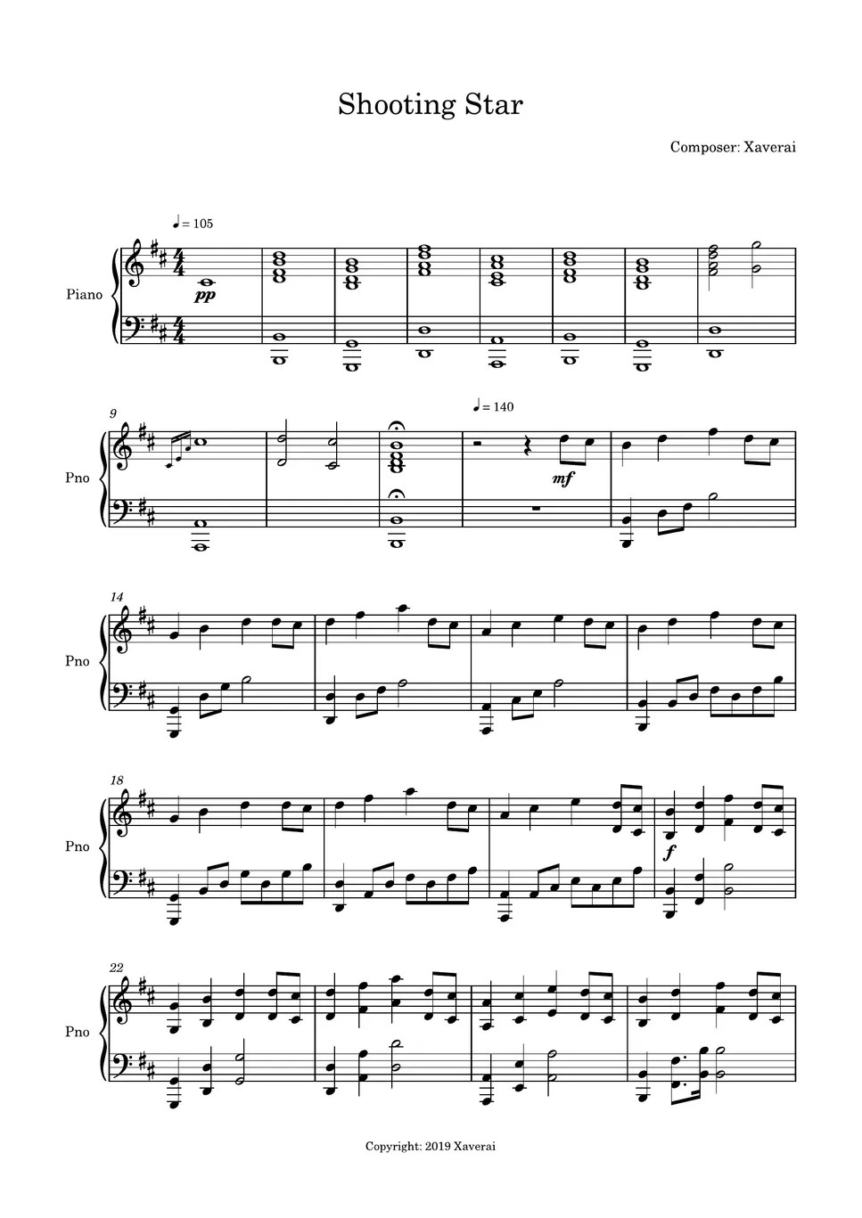 Xaverai Shooting Star Sheet