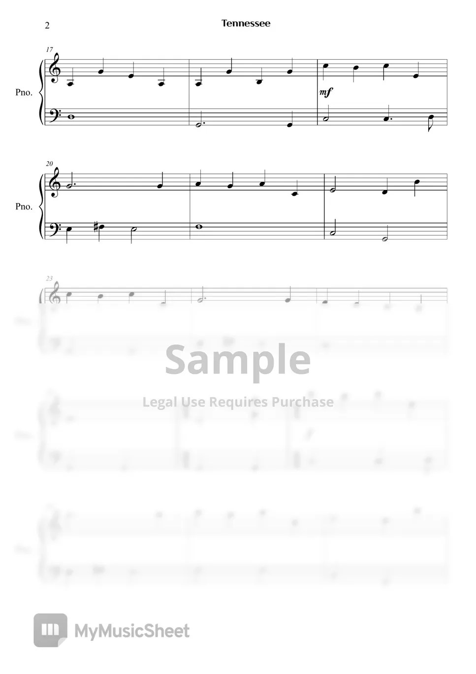Pearl Harbor Tennessee Sheets by Right Now Piano