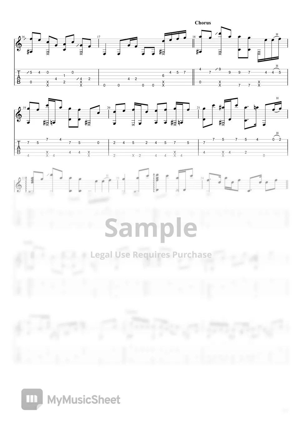 YOASOBI Tabun[Easy Guitar Fingerstyle For Beginner] Sheets by Kin's Music