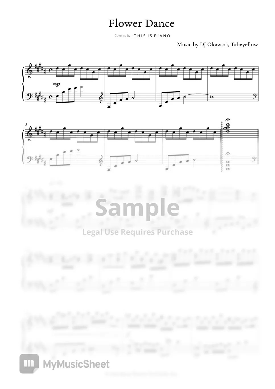DJ Okawari Flower Dance (フラワーダンス) Sheets by THIS IS PIANO