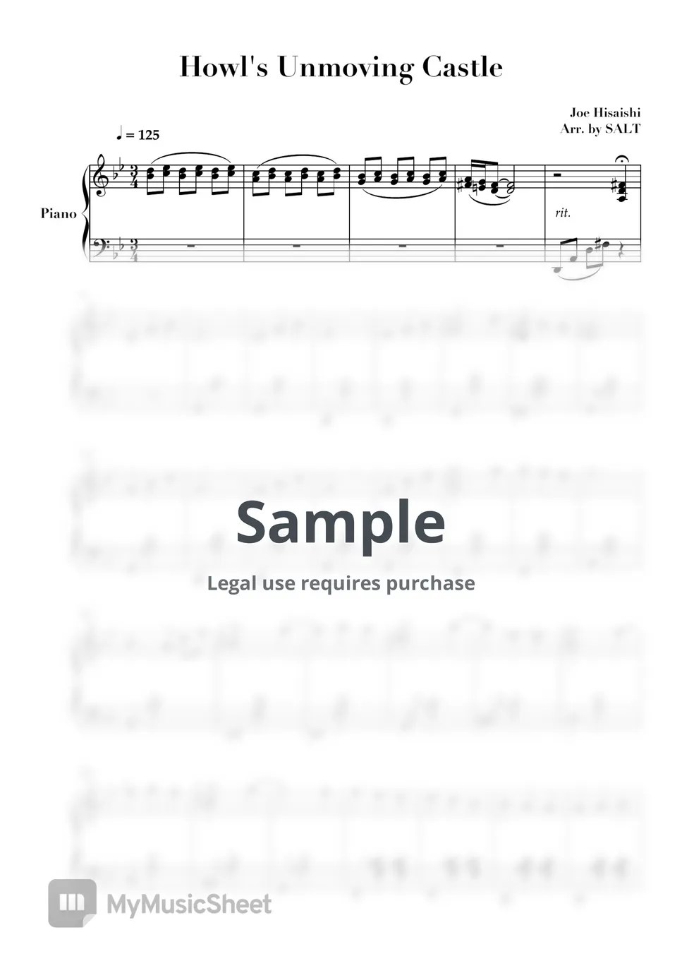 Howl's moving Caslte OST Howl's Unmoving Caslte Sheets by SALT