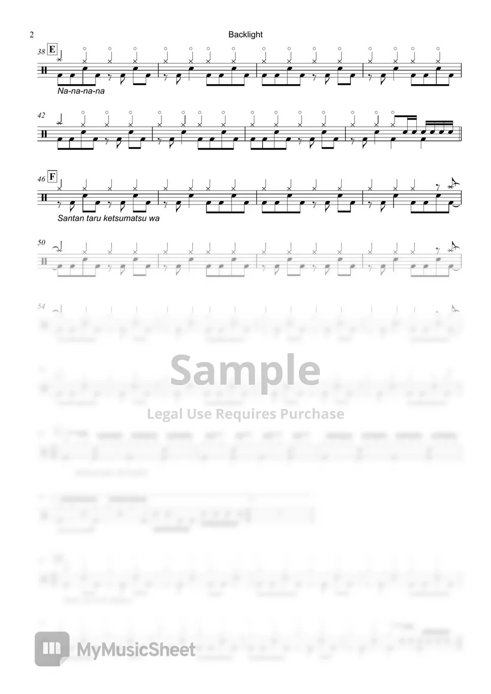 Ado Backlight (One Piece Film Red) 악보 by Raymond Goh