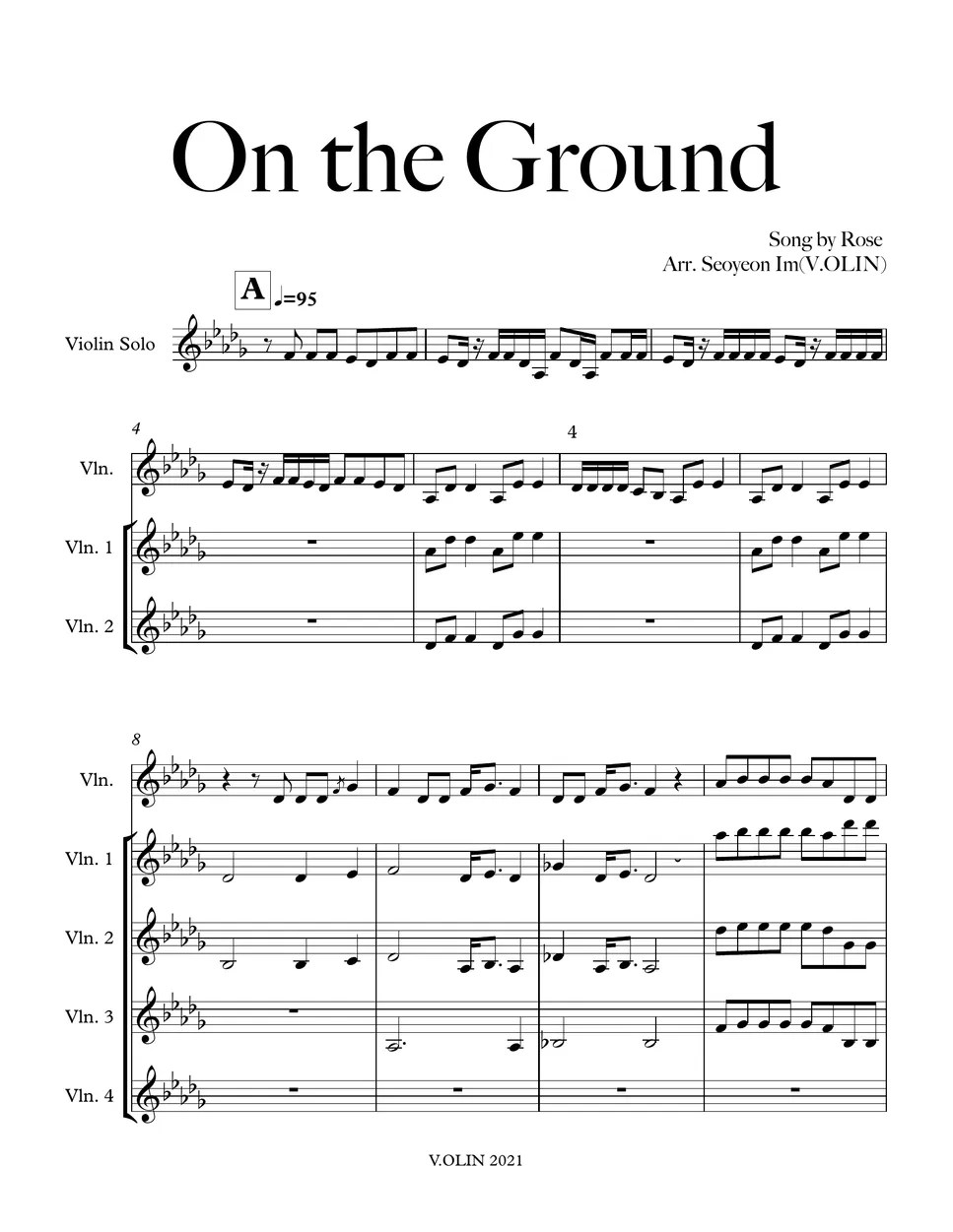 ROSE On The Ground (Violin) Sheet by V.OLIN
