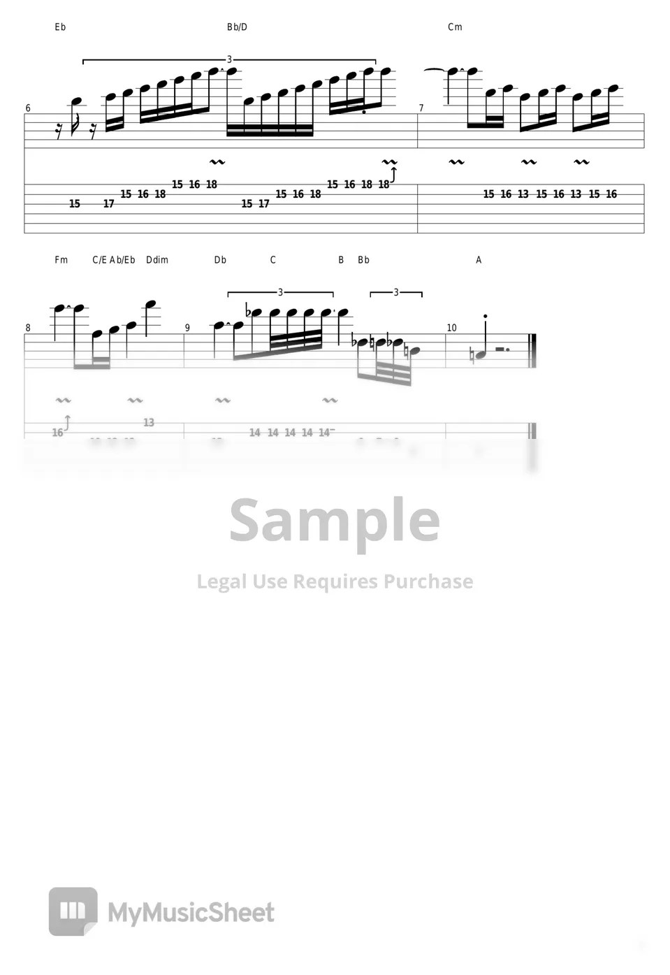 Queen Bohemian Rhapsody (Guitar Solo) Tab + 1staff by guitar cover