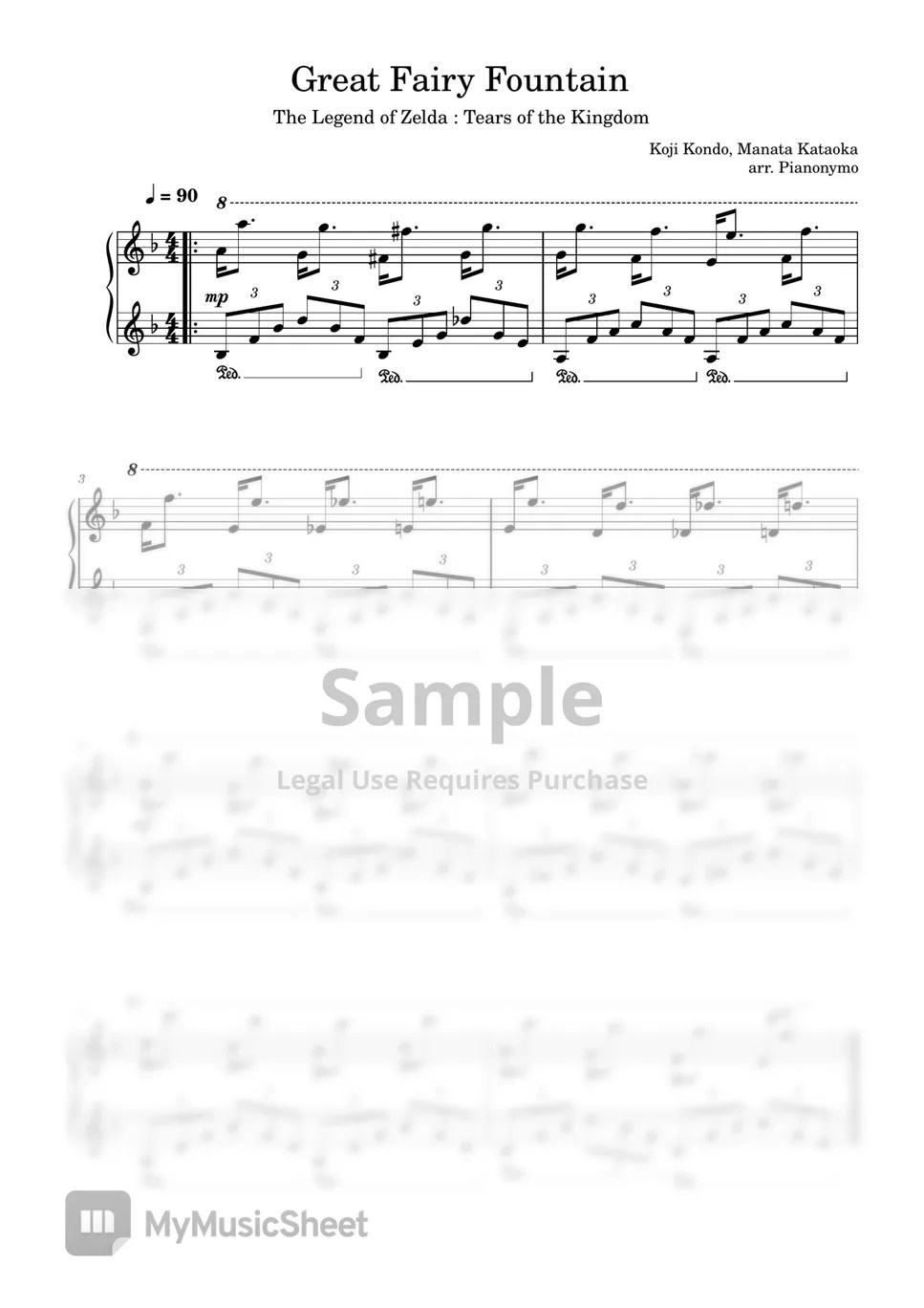 Koji Kondo Great Fairy Fountain Zelda Tears of the Kingdom Sheets