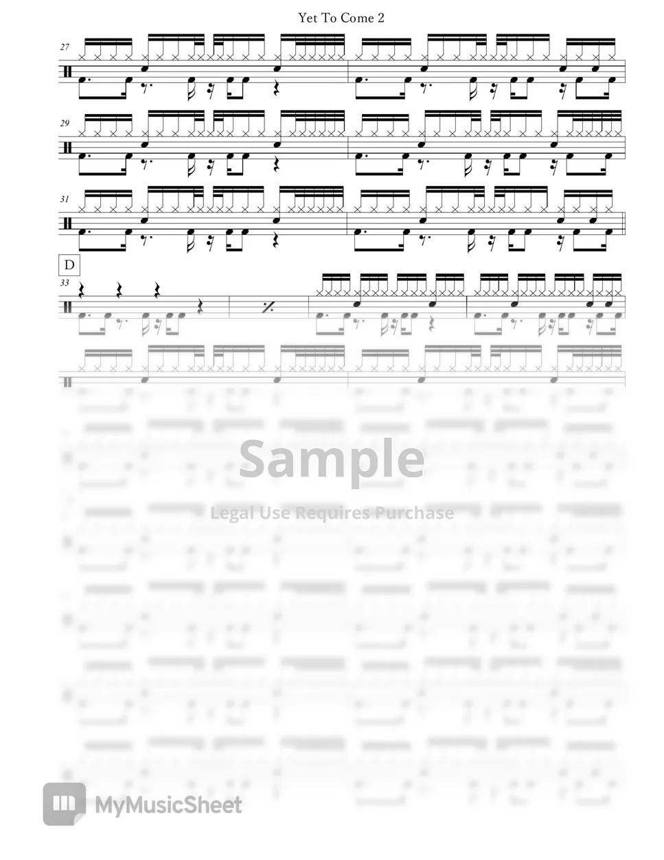 BTS Yet To Come Sheets by Arkadia Drums