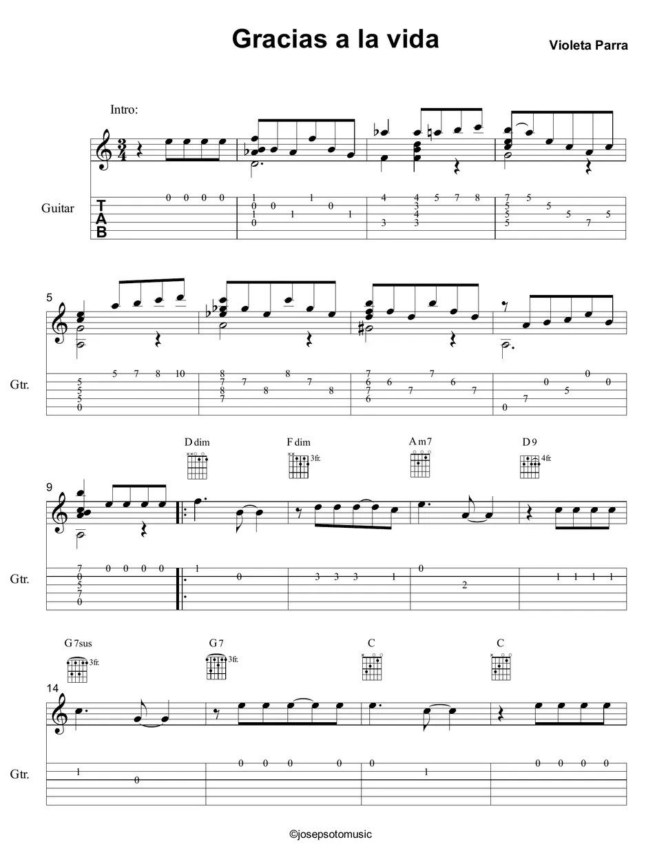 Gracias a la vida Sheets by Josep Soto