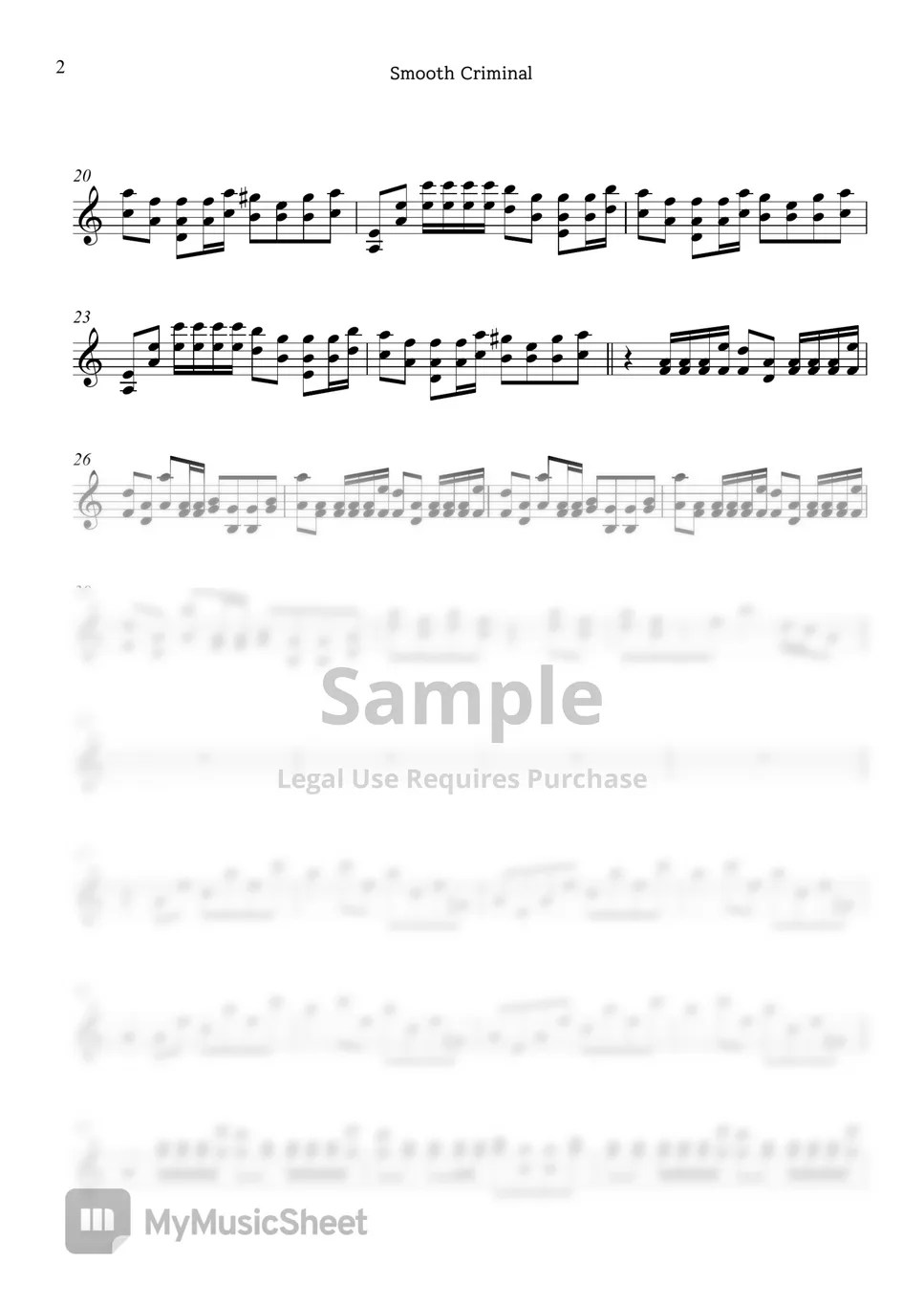 Michael Jackson Smooth Criminal (David Garrett ver.) Sheets by Seyoung