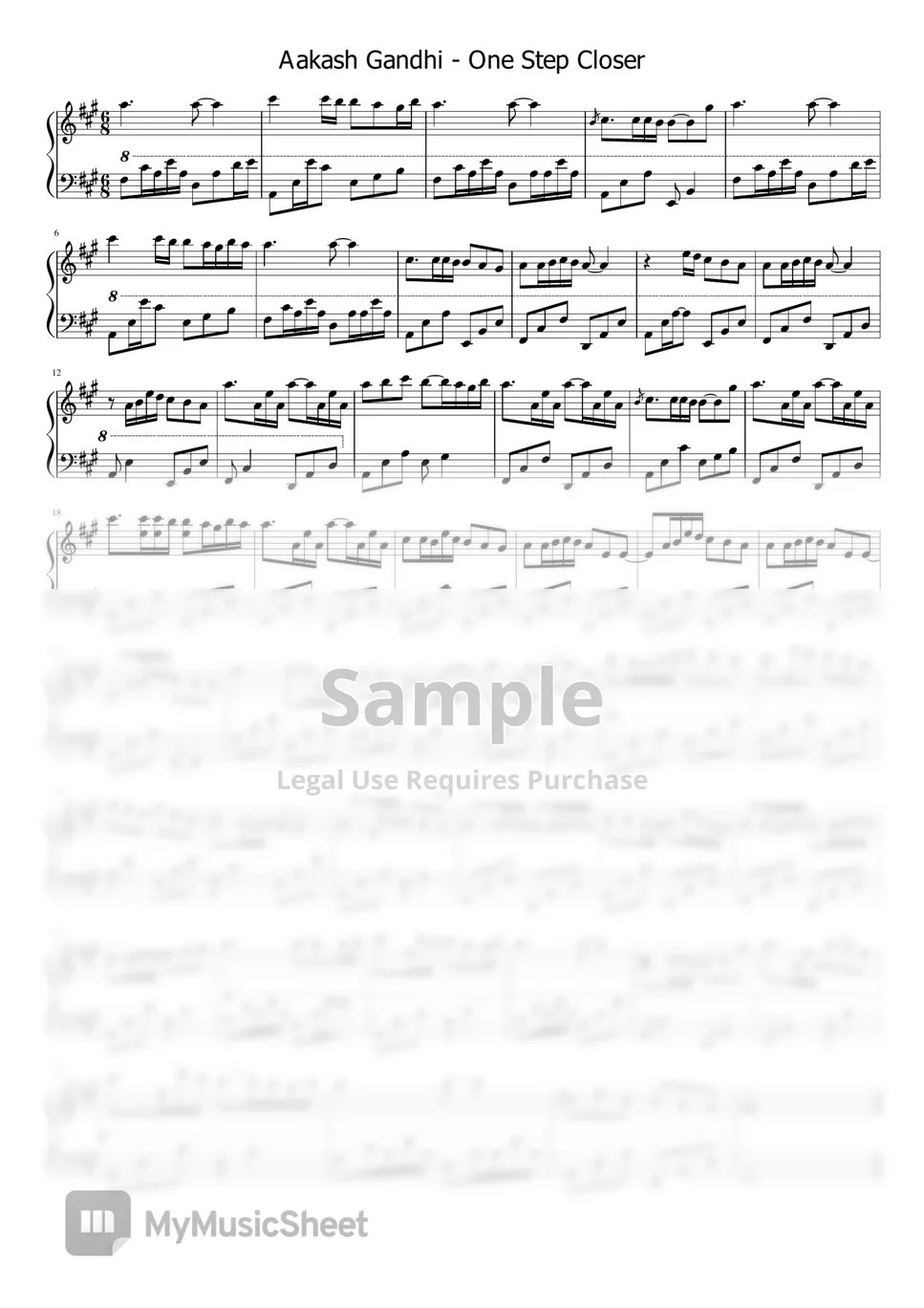 Aakash Gandhi One Step Closer 楽譜