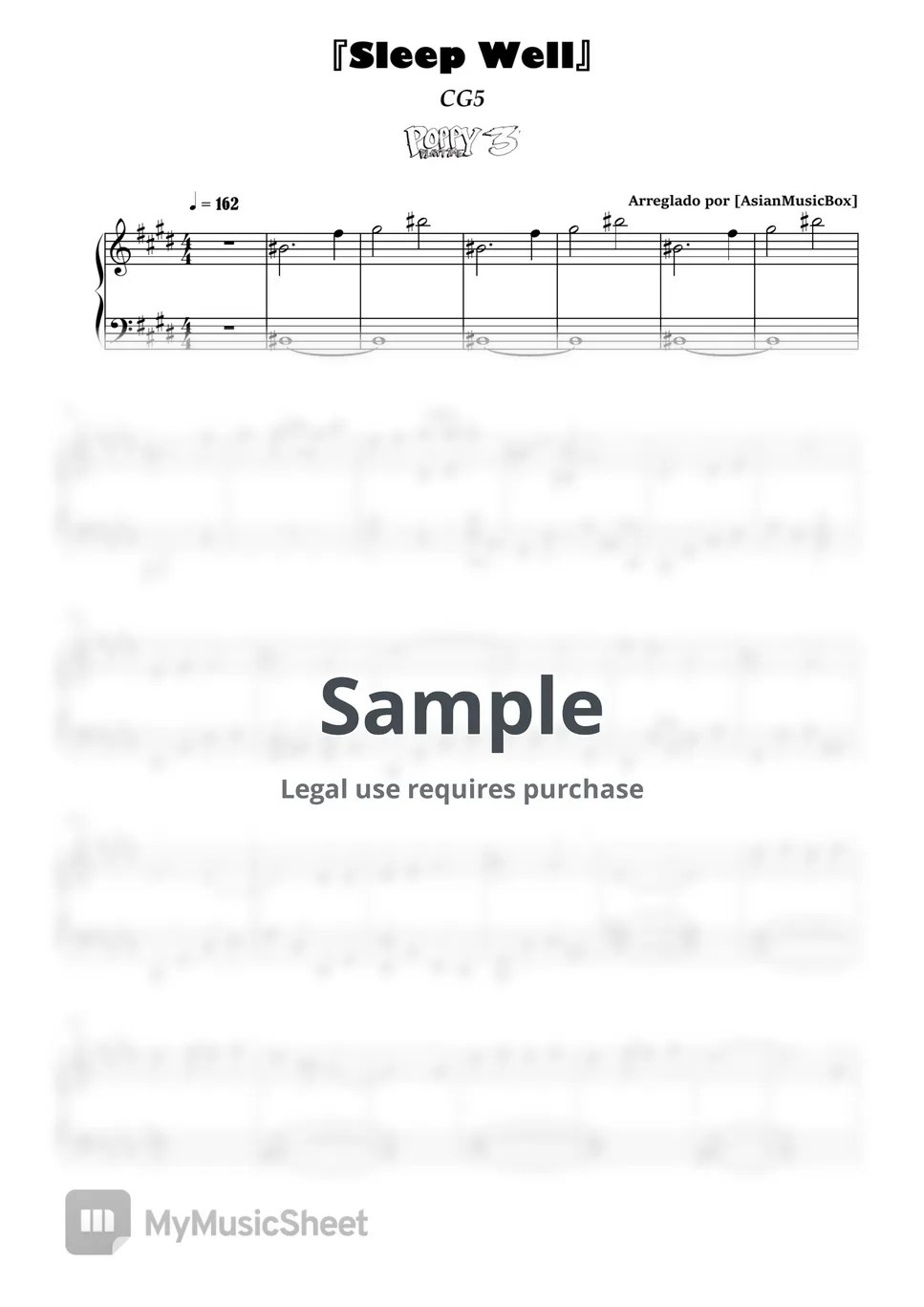 CG5 (Poppy Playtime Chapter 3) Sleep Well (Sheet, MIDI