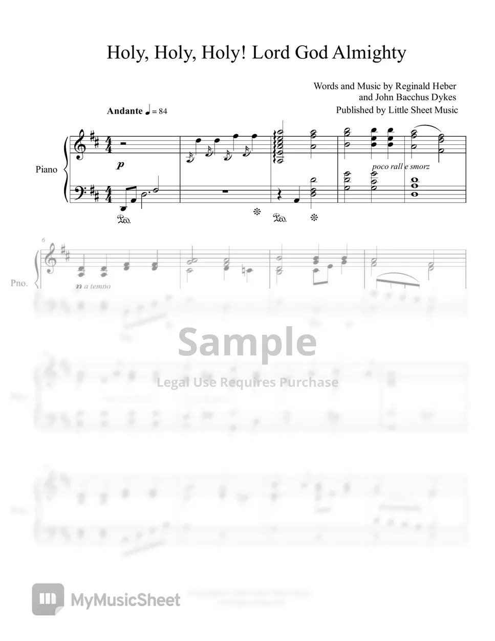 Reginald Heber Holy, Holy, Holy! Lord God Almighty Sheets by Genti