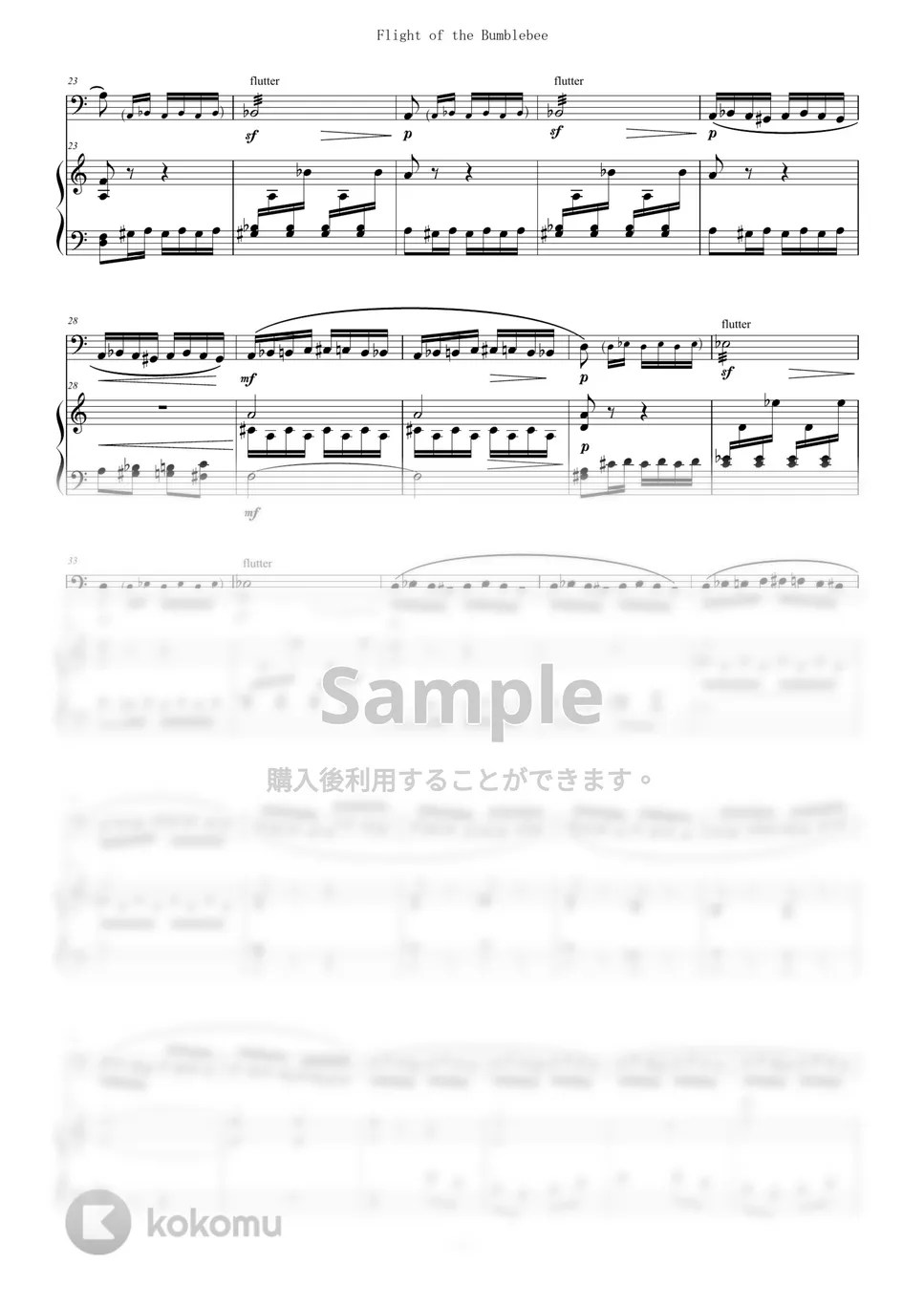 RimskyKorsakov 熊蜂の飛行 for Bassoon (Fagotto) and Piano (Flight of the