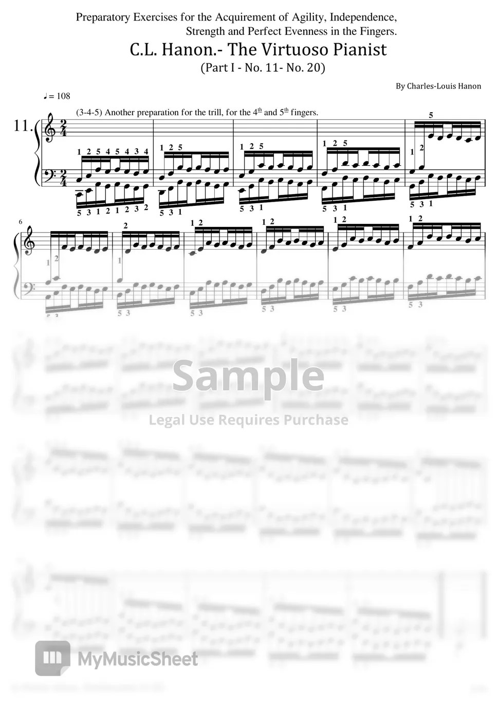 CharlesLouis Hanon C.L. Hanon. The Virtuoso Pianist ((Part I No