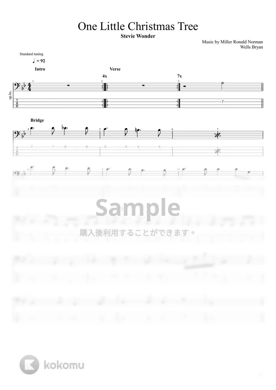 Stevie Wonder One Little Christmas Tree 楽譜 by まっきん