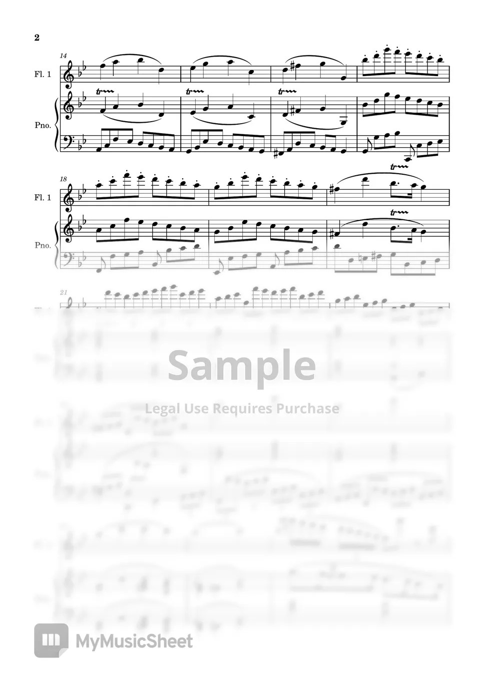 헨델 파사칼리아 (Two flutes/피아노/MR) 악보 by 심플플루트뮤직