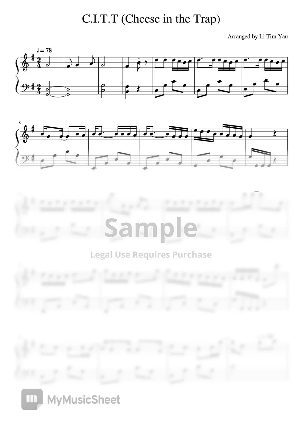 MoonByul (문별) C.I.T.T (Cheese in the Trap) (Piano Cover) Sheets by Li