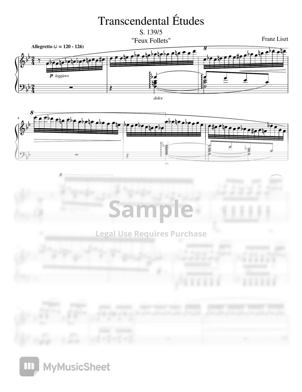 Liszt Liszt Transcendental Etude "Feux Follets" (음원 포함 (Sound