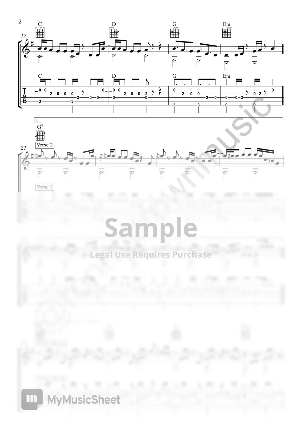 BTS Butter (Guitar fingerstyle) Tab + 단선 악보 by Ronny Po