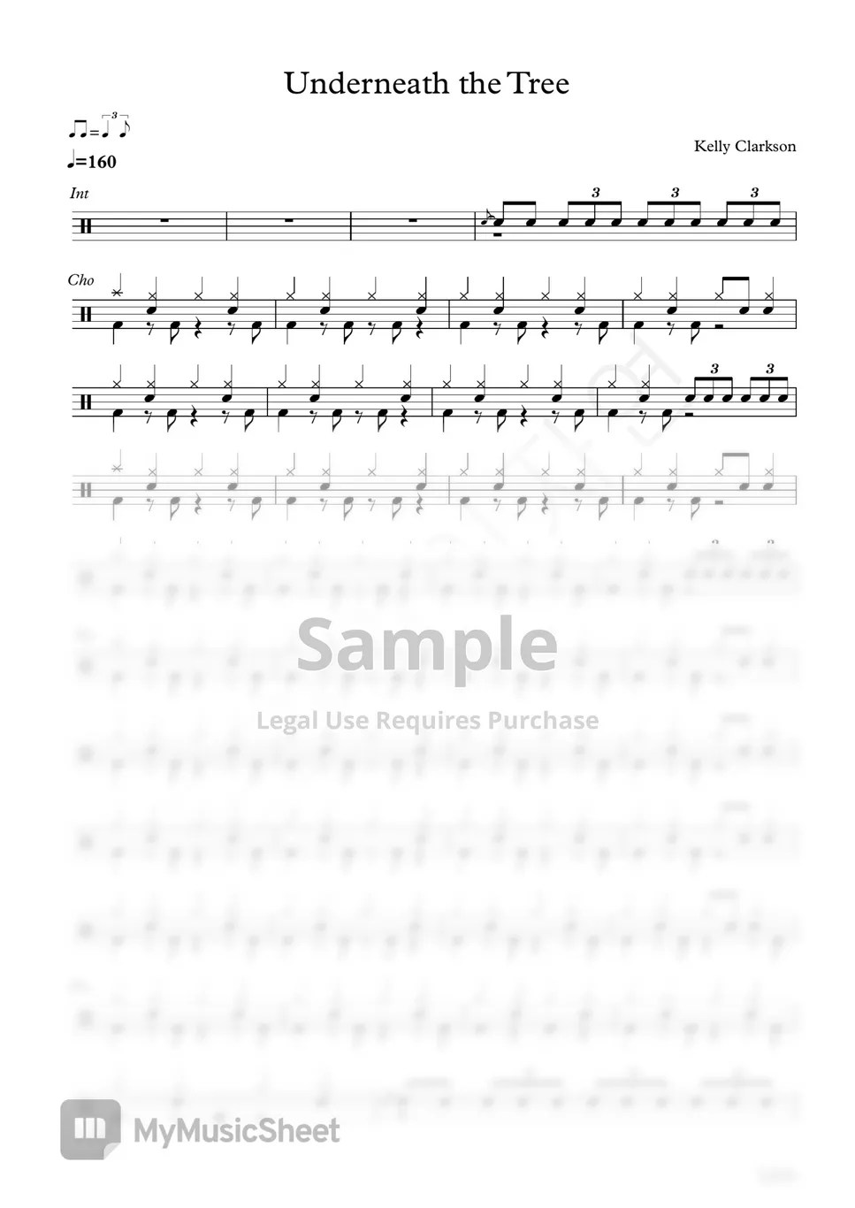 Kelly Clarkson Underneath the Tree 악보 by 드러머이자연