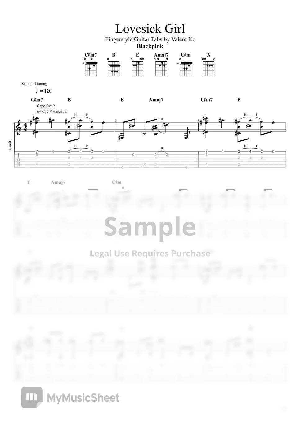 Blackpink Lovesick Girl Sheets by Valent Ko