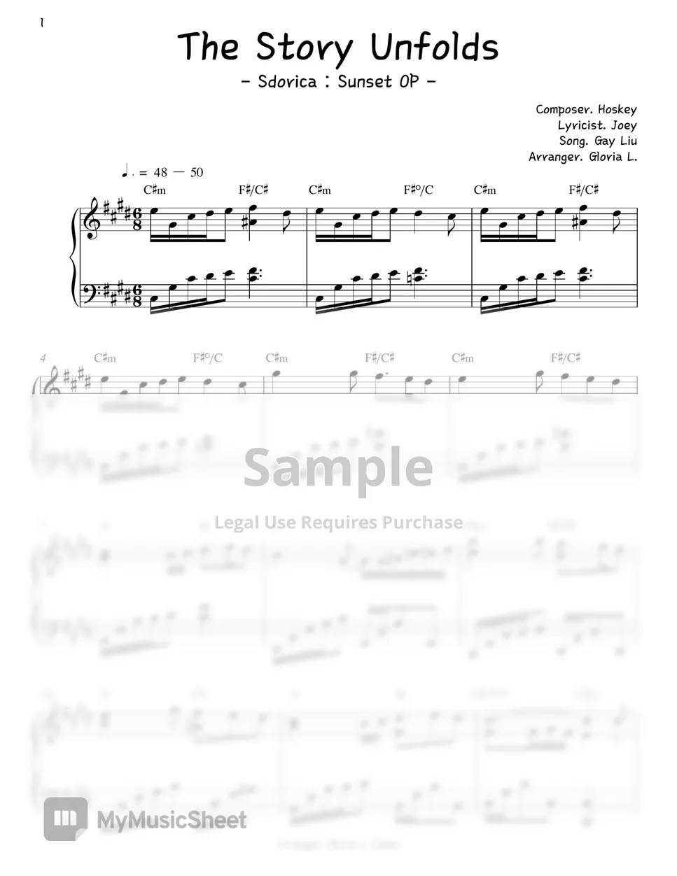 Sdorica Sunset The Story Unfolds Piano Sheet by. Gloria L. 악보