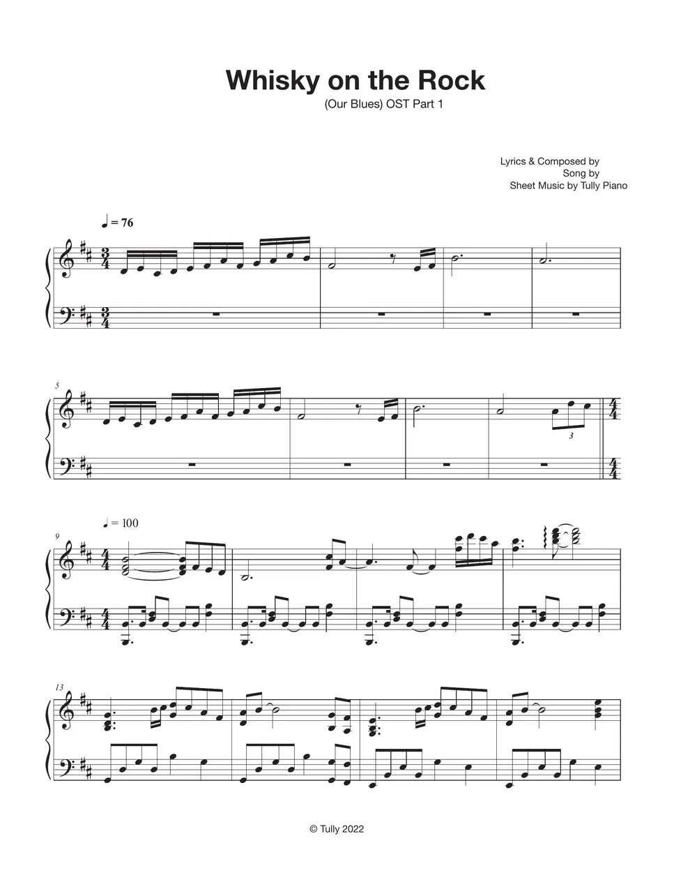 김연지(씨야) Whisky on the rock (Our Blues OST.) (Original + Easy key (2